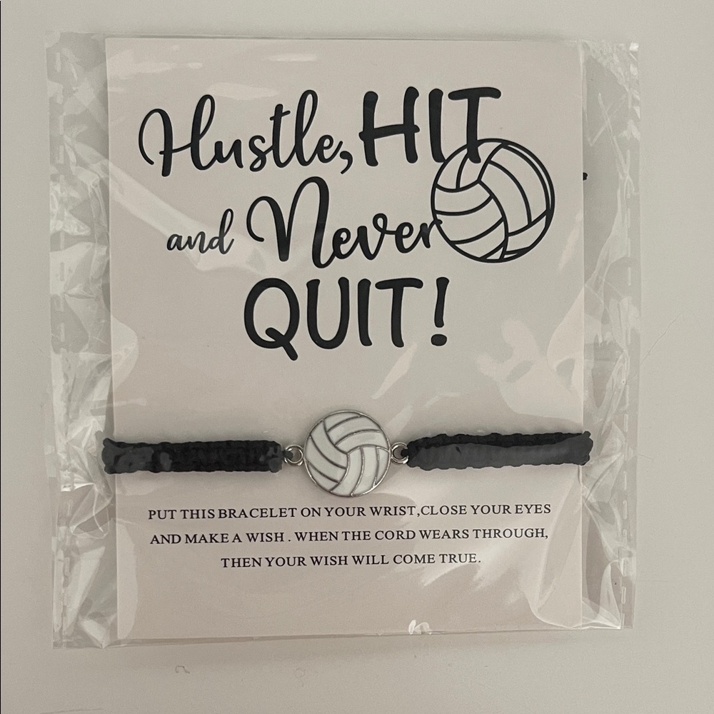 Volleyball Bracelet with Inspirational Message